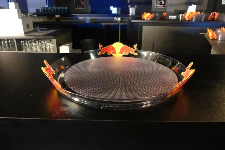 10x Red Bull Tablett, rund